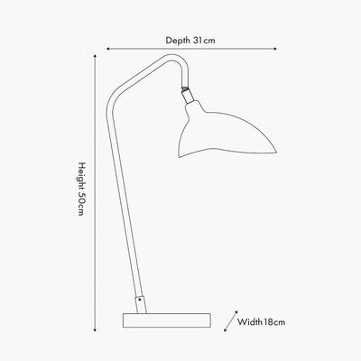 Toulon Black Metal Task Table Lamp