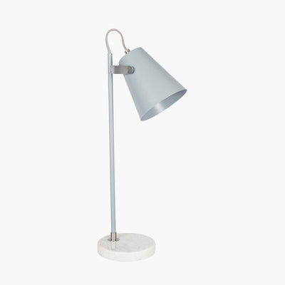 Theia Grey and Satin Nickel Task Table Lamp