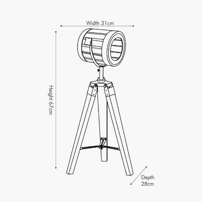 Staithes Natural and Silver Marine Tripod Table Lamp
