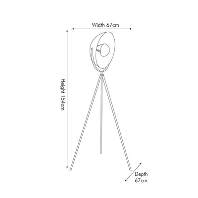 Sona Grey and Silver Diffused Tripod Floor Lamp