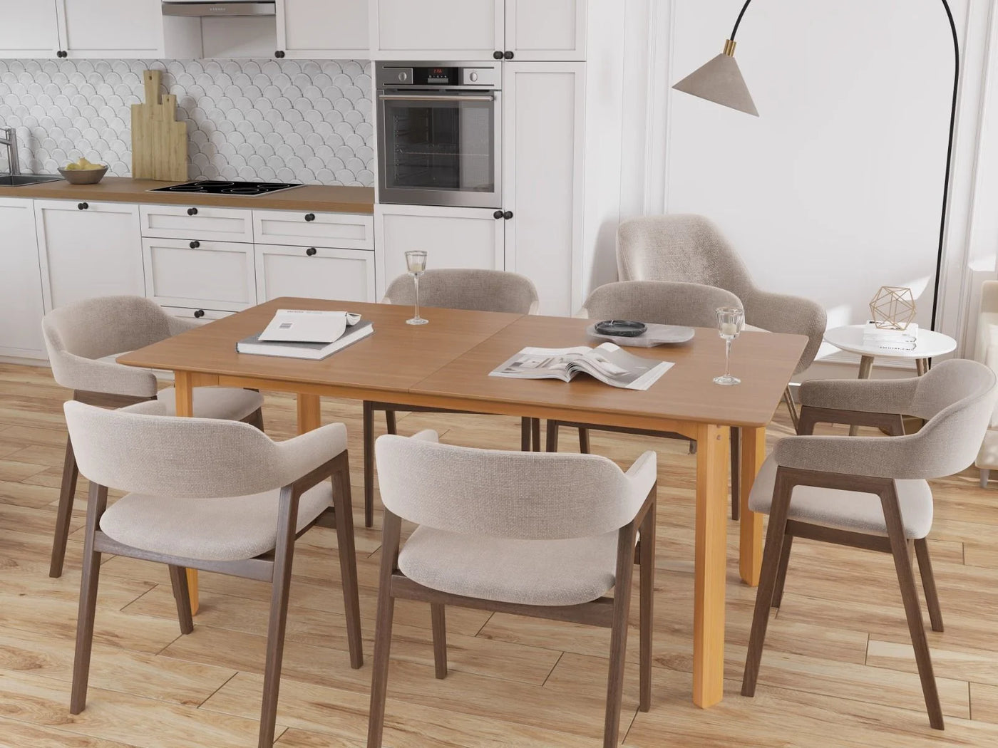 Flair Asuna 6-8 Seat Extending Dining Table Oak