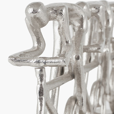 Silver Metal Triple Cyclist Ornament