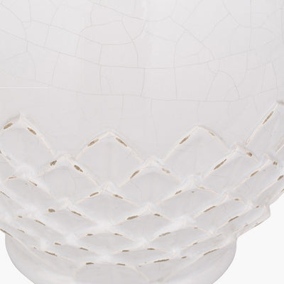 Willow White Leaf Detail Stoneware Vase