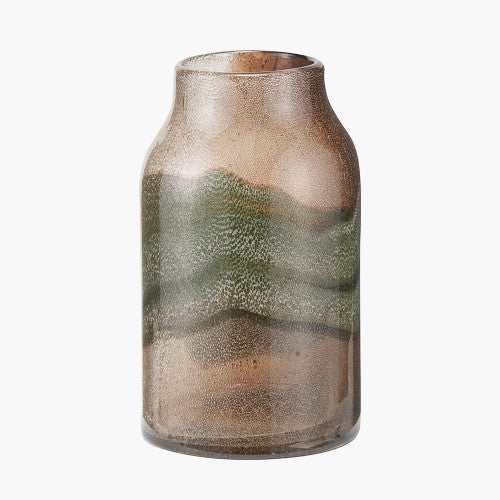 Valtellina Brown and Green Glass Vase