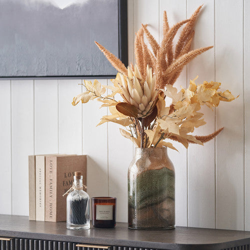 Valtellina Brown and Green Glass Vase