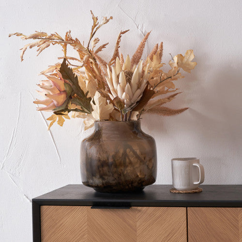 Cerdanya Brown and Beige Glass Vase