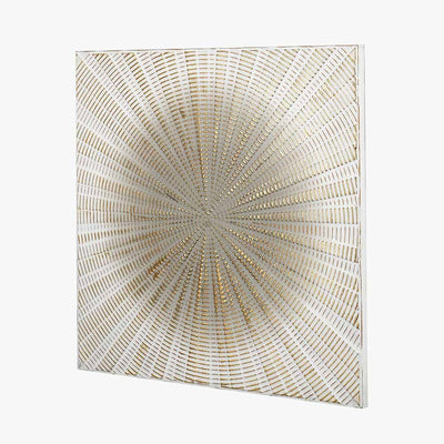 White and Gold Metal Sunburst Wall Art