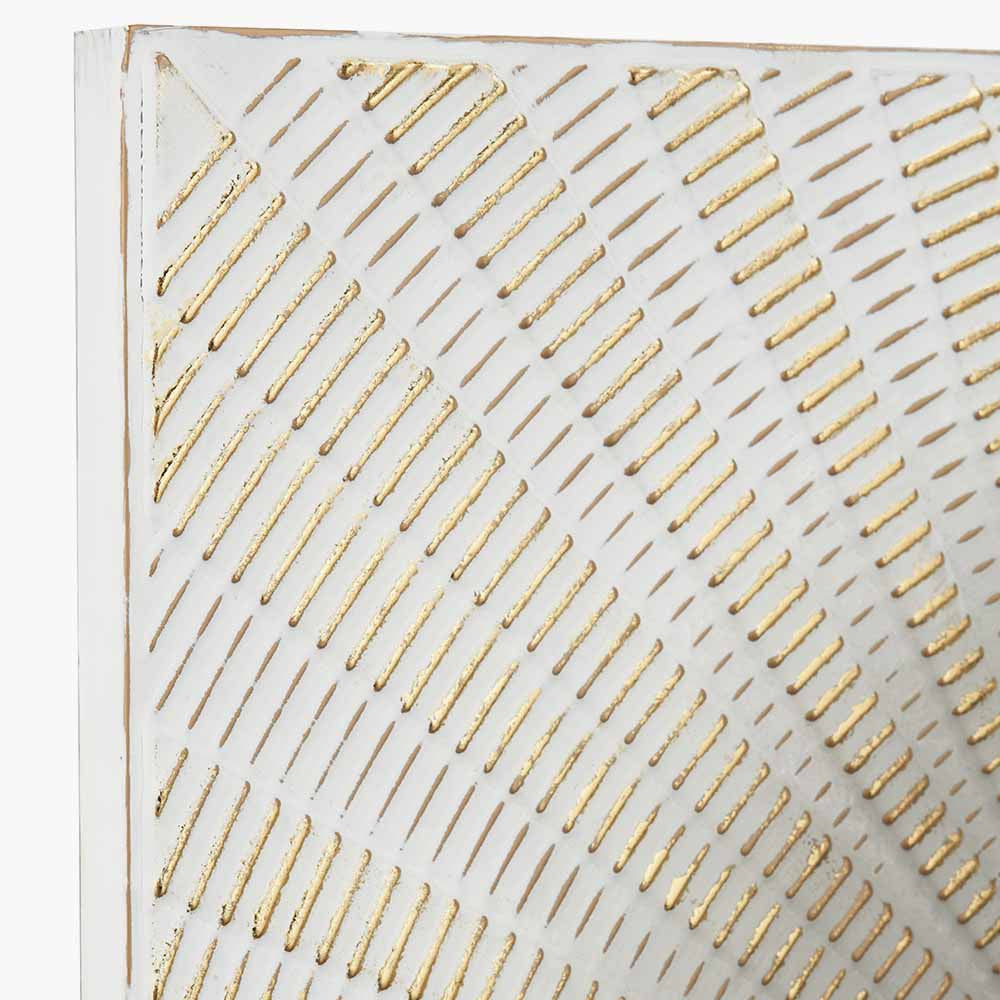 White and Gold Metal Sunburst Wall Art