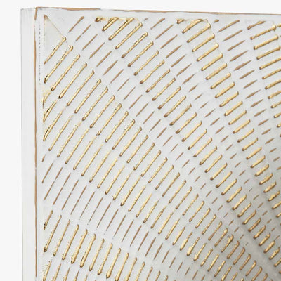 White and Gold Metal Sunburst Wall Art