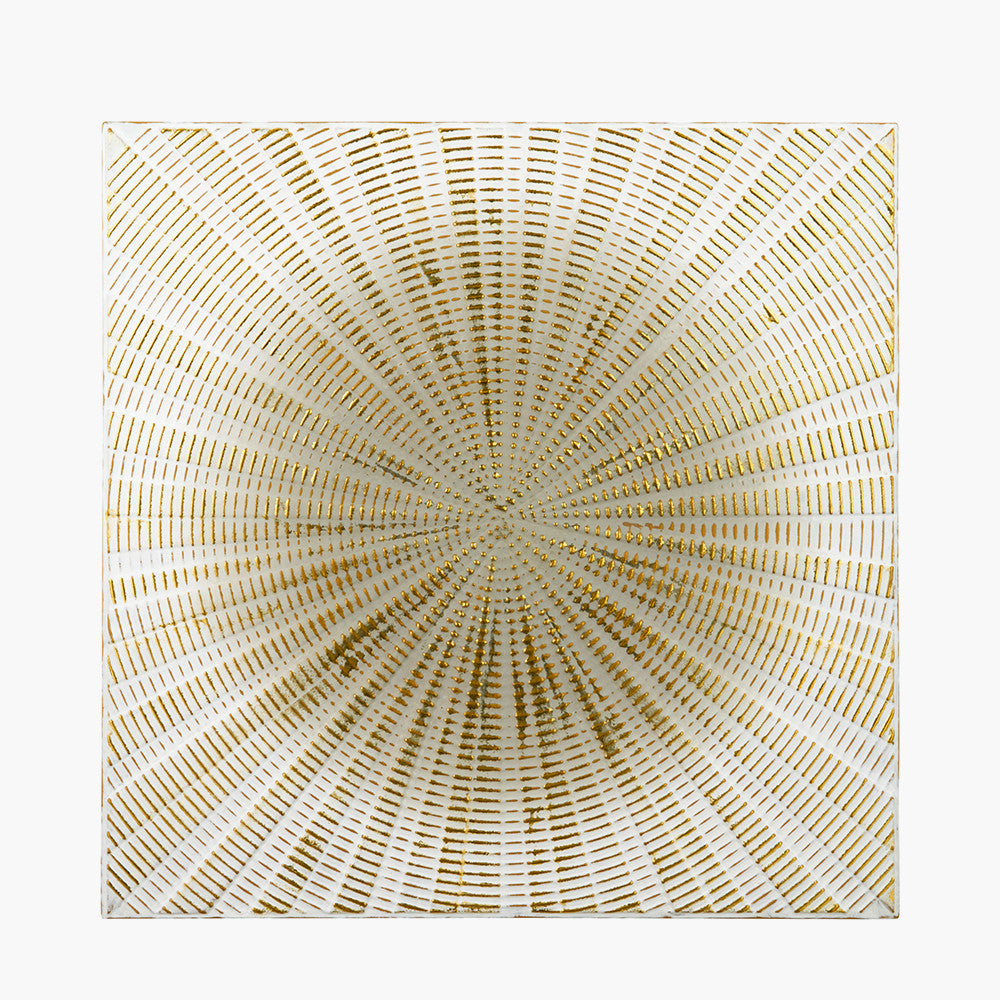 White and Gold Metal Sunburst Wall Art