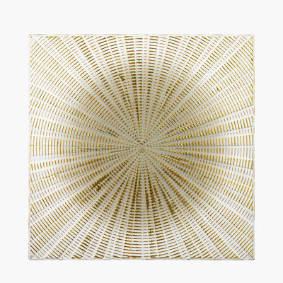 White and Gold Metal Sunburst Wall Art