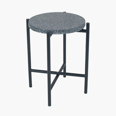 Romeo Black Terrazzo & Matt Black Metal Table Small 4