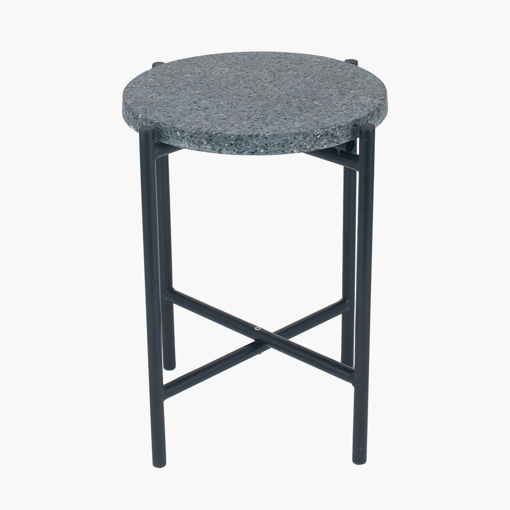 Romeo Black Terrazzo & Matt Black Metal Table Small 5