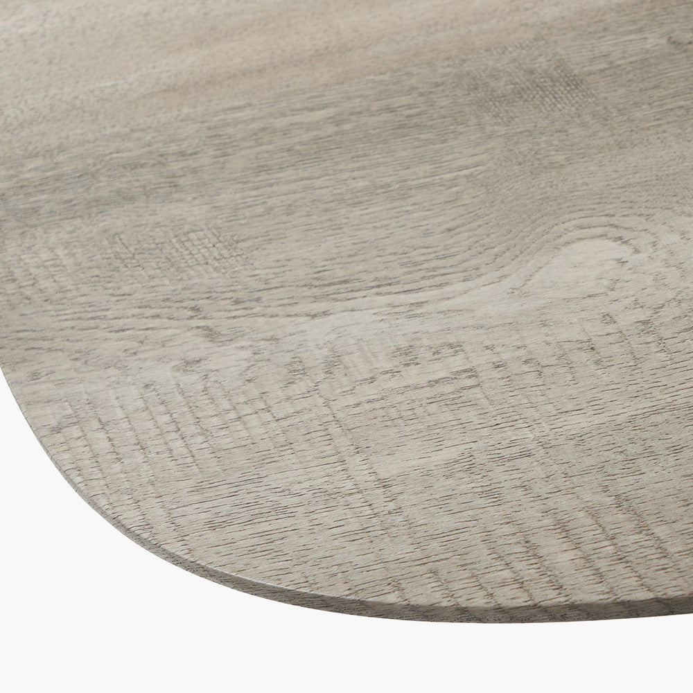 Ukiah Grey Oak Veneer and Black Metal Dining Table