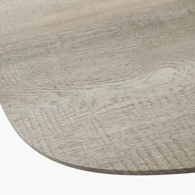 Ukiah Grey Oak Veneer and Black Metal Dining Table