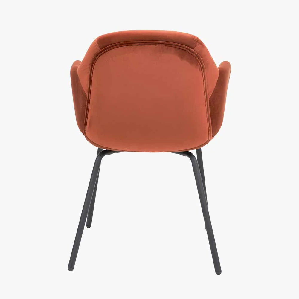 Alba-Cinnamon-Velvet-and-Black-Metal-Carver-Dining-Chair-4