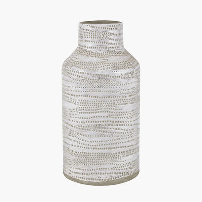 Alina-White-Stoneware-Dot-Design-Vase-Tall-2