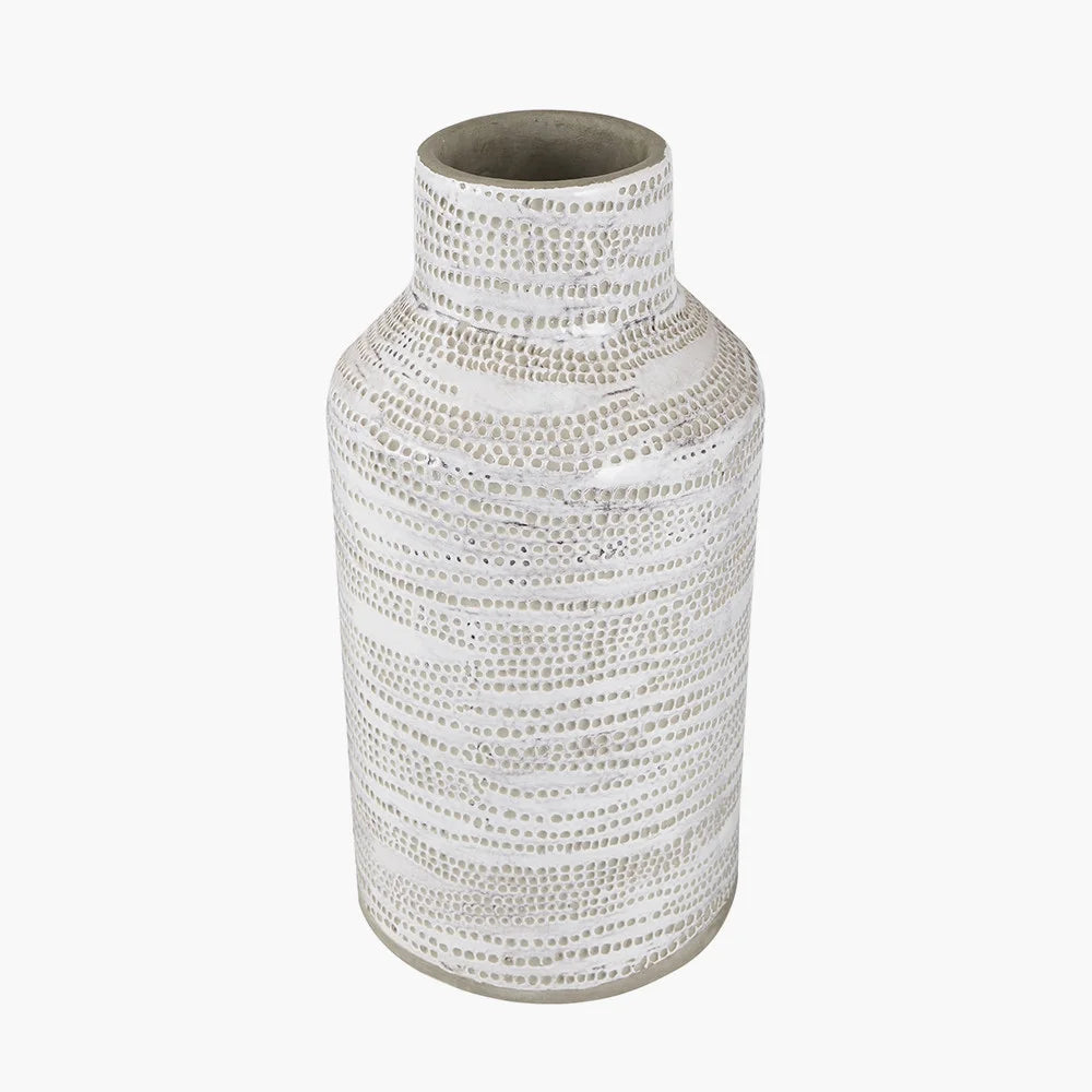 Alina-White-Stoneware-Dot-Design-Vase-Tall-3