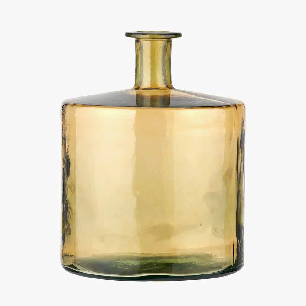 Amber-Recycled-Glass-Bottle-Vase-2