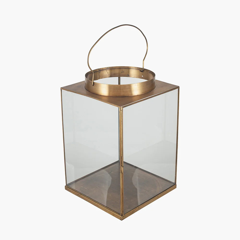 Antique-Brass-Metal-and-Glass-Square-Lantern-Large-2