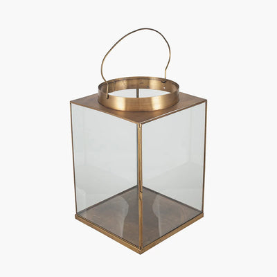Antique-Brass-Metal-and-Glass-Square-Lantern-Large-2