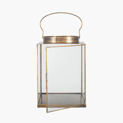 Antique-Brass-Metal-and-Glass-Square-Lantern-Small-4