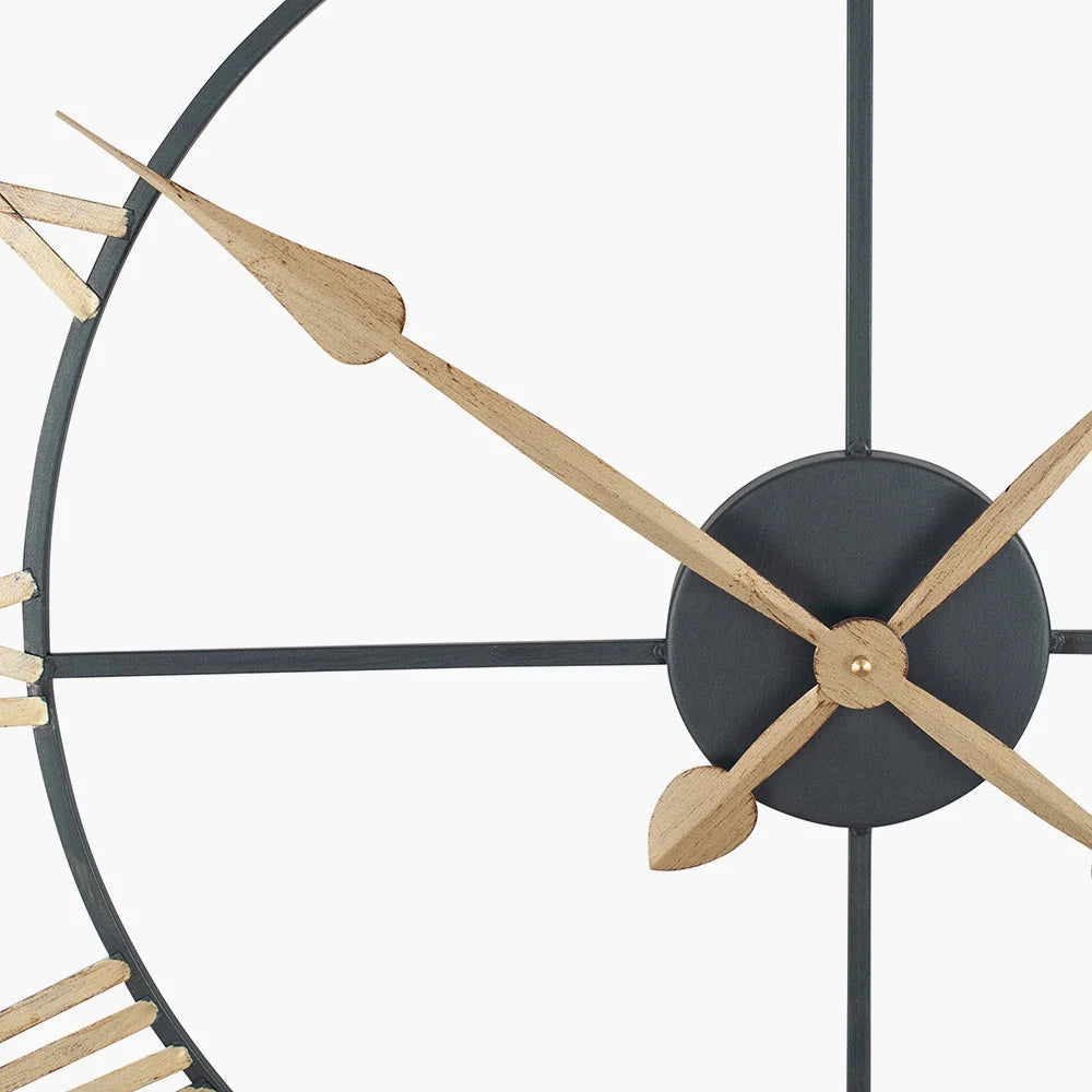 Antique-Bronze-and-Gold-Metal-Round-Wall-Clock-Large_3