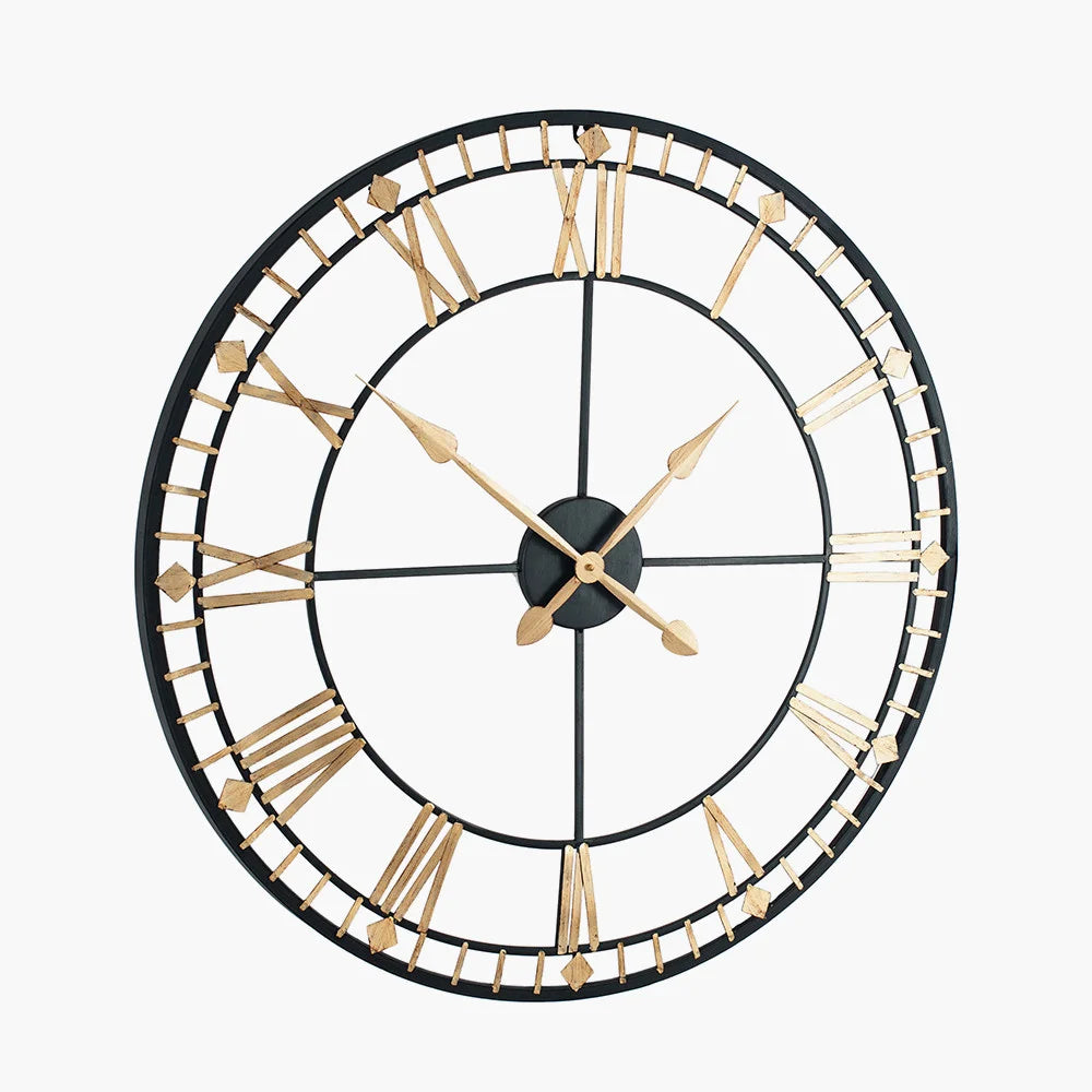 Antique-Bronze-and-Gold-Metal-Round-Wall-Clock-Large_4