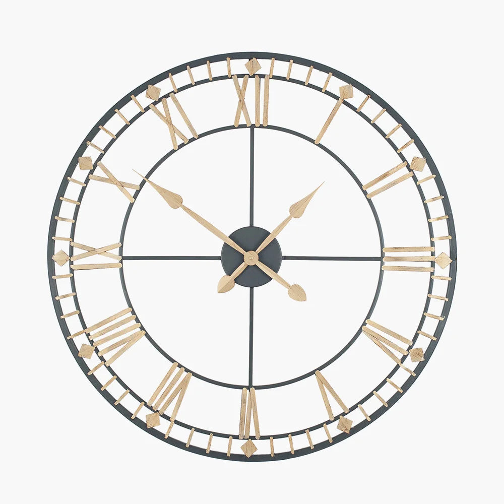 Antique-Bronze-and-Gold-Metal-Round-Wall-Clock-Large_5