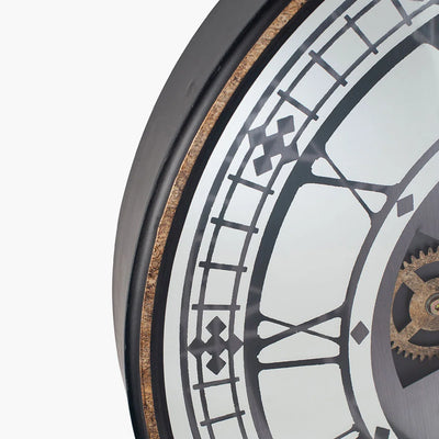Antique-Gold-Wood-and-Mirror-Working-Cog-Round-Wall-Clock_2