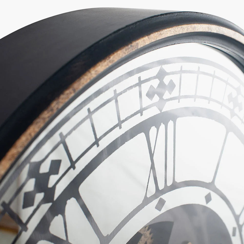 Antique-Gold-Wood-and-Mirror-Working-Cog-Round-Wall-Clock_4