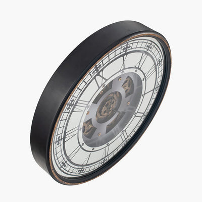 Antique-Gold-Wood-and-Mirror-Working-Cog-Round-Wall-Clock_6