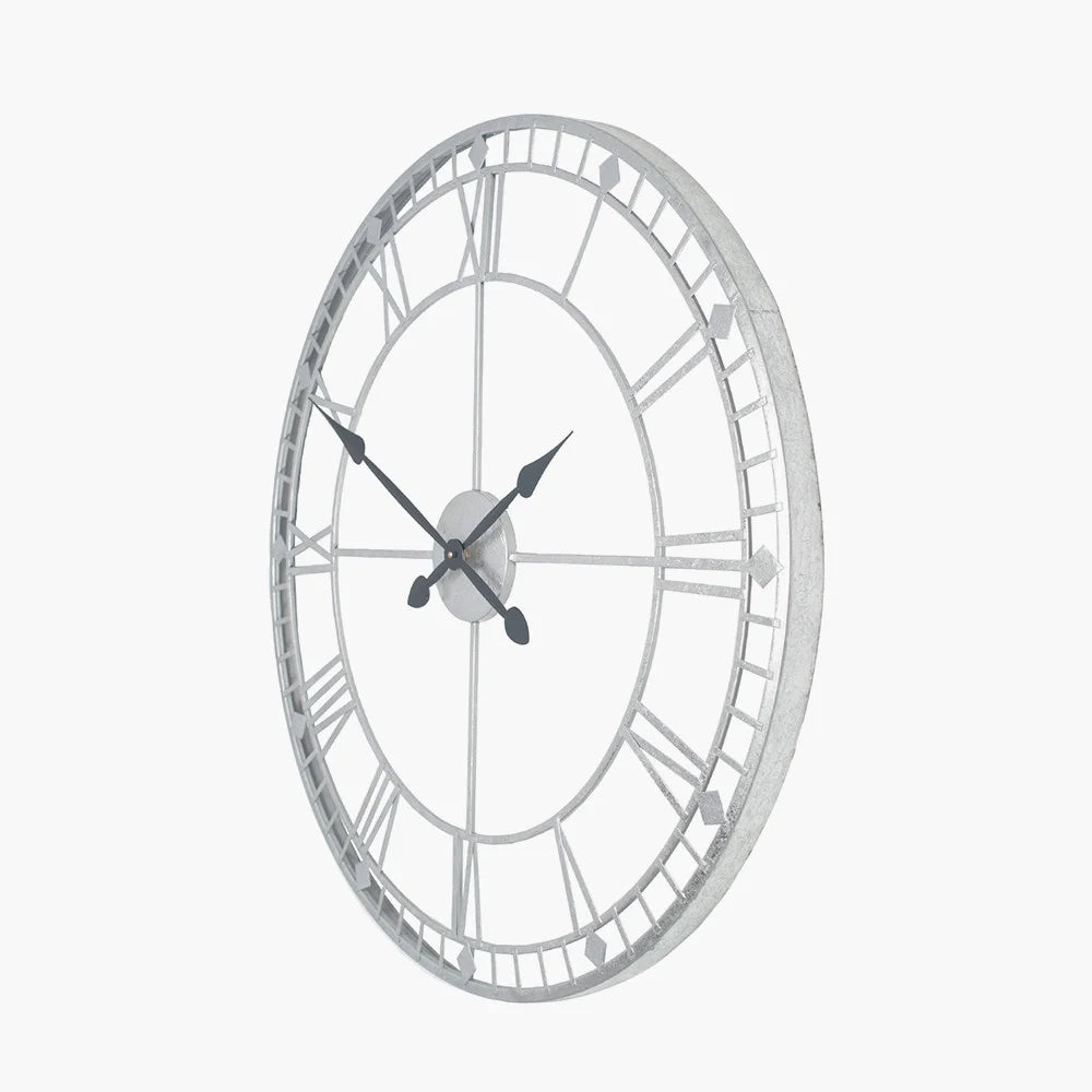 Antique-Silver-Metal-Round-Wall-Clock-Large_2