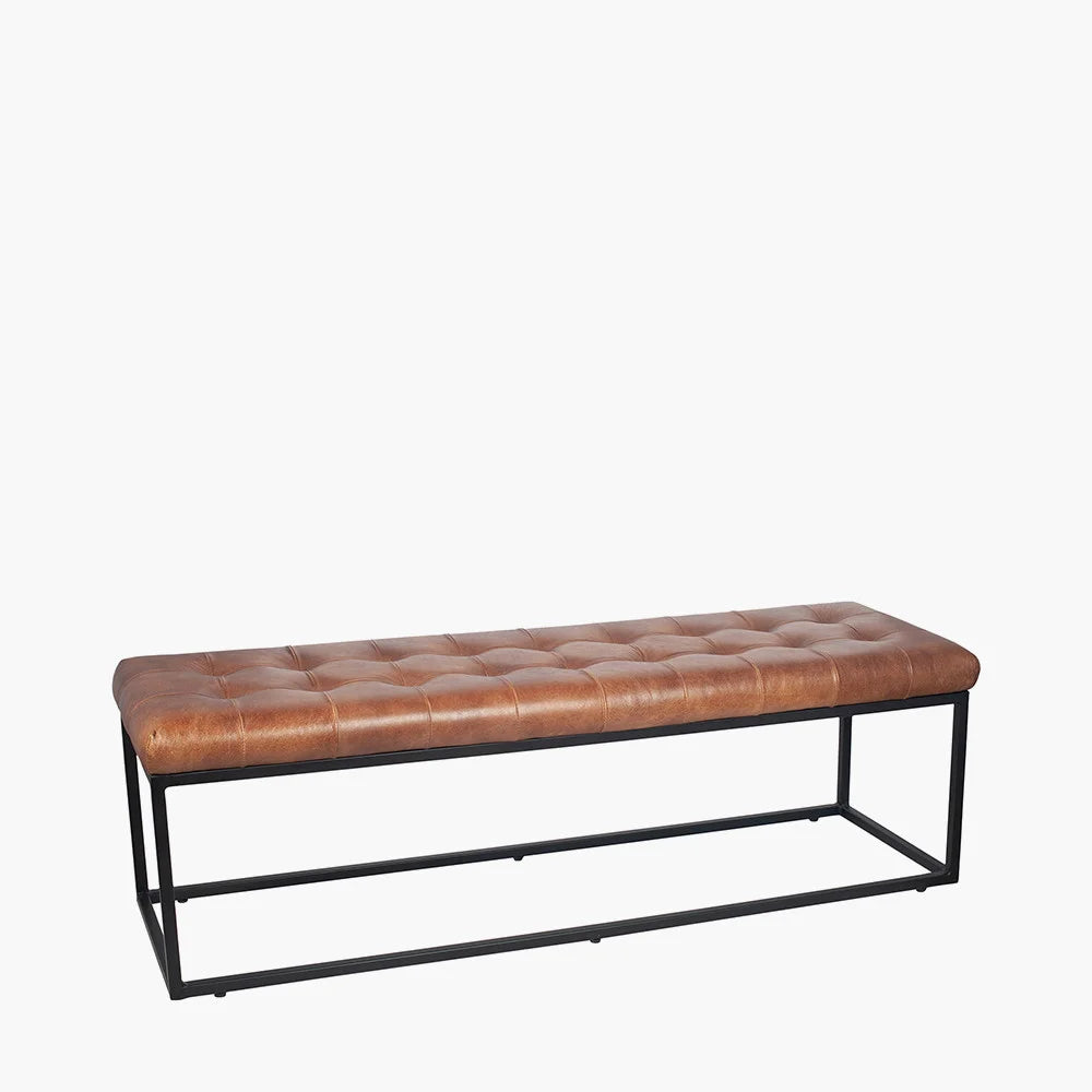 Arlo-Vintage-Brown-Leather-and-Metal-Stitched-Seat-Bench_2