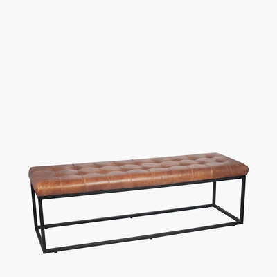 Arlo-Vintage-Brown-Leather-and-Metal-Stitched-Seat-Bench_2
