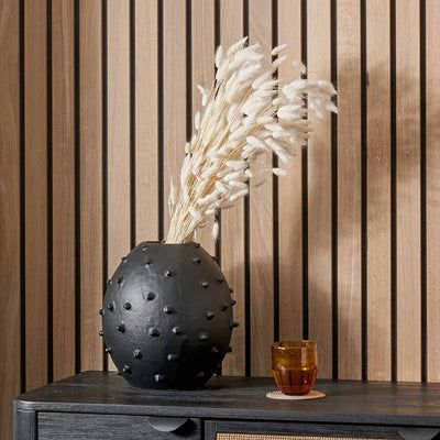 Black-Metal-Vase-with-Bobbles_1
