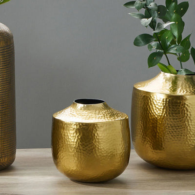 Brass-Metal-Hammered-Small-Vase