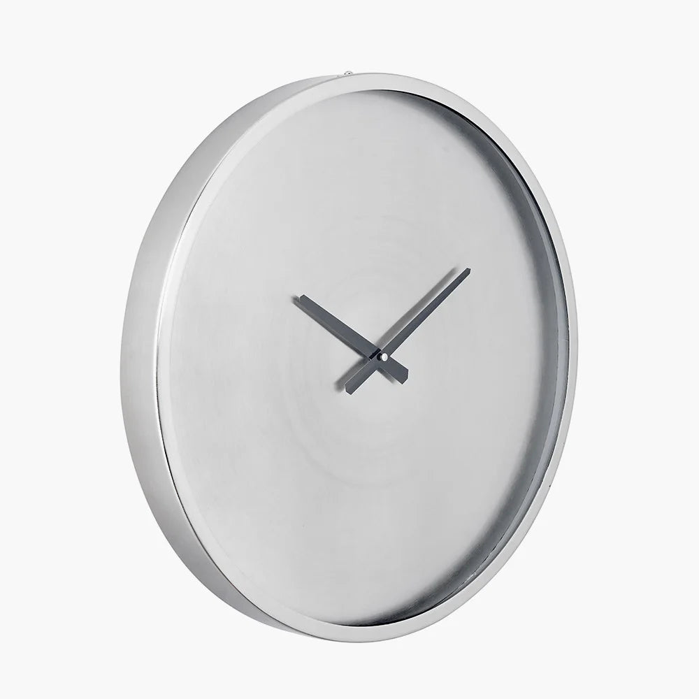 Brushed-Silver-Metal-Round-Wall-Clock_4