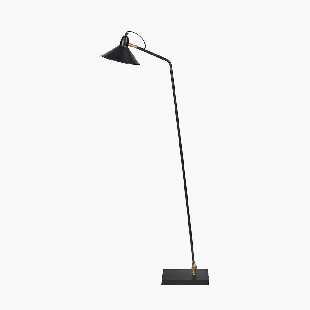 Canton-Matt-Black-and-Brass-Metal-Cone-Floor-Lamp-5