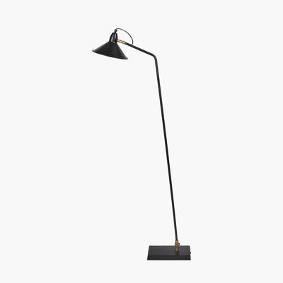 Canton-Matt-Black-and-Brass-Metal-Cone-Floor-Lamp-5