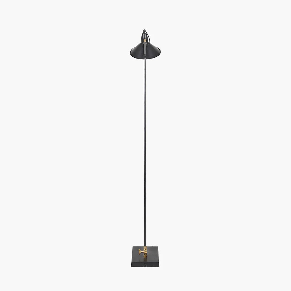 Canton-Matt-Black-and-Brass-Metal-Cone-Floor-Lamp-7