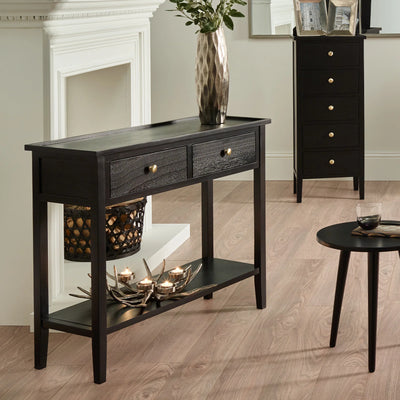 Chelmsford-Satin-Black-Pine-Wood-2-Drawer-Console-Table_1