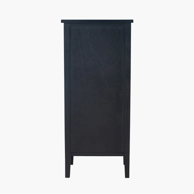Chelmsford-Satin-Black-Pine-Wood-5-Drawer-Tall-Boy_3