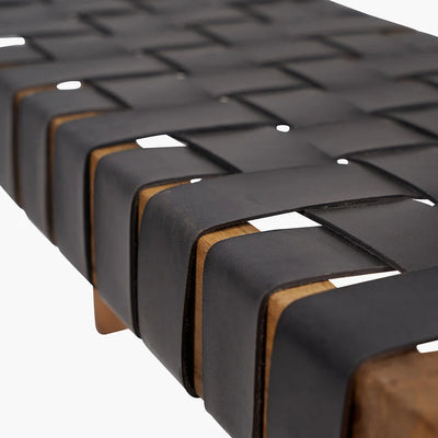 Claudio-Set-of-3-Black-Leather-and-Mango-Wood-Bench-and-Stools_3