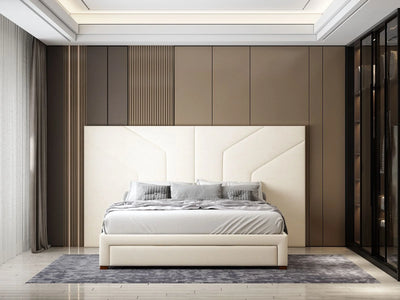 Flair-Gianni-Wide-Hotel-Bed-with-Drawers-in-Cream-Front-View