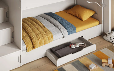 Flair-Slick-Staircase-Bunk-Bed-White-Angled-View