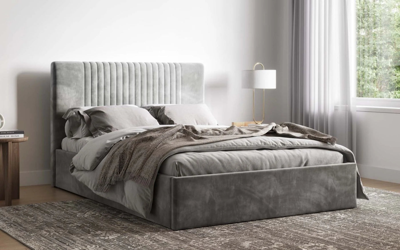 Flair-Velvet-Sonar-Ottoman-Bed-Silver-3
