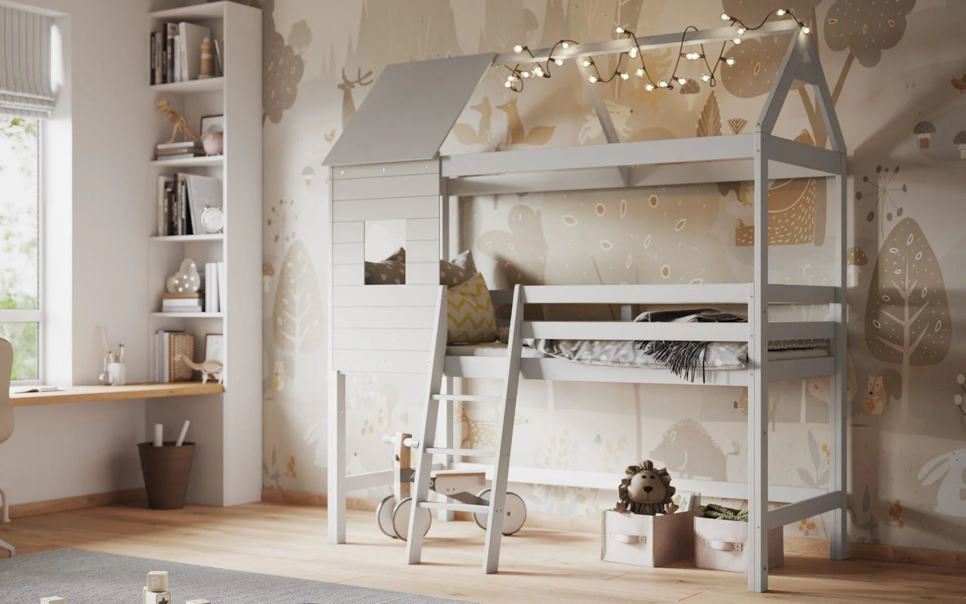 Flair-White-Wooden-Hideaway-Treehouse-Mid-Sleeper-8