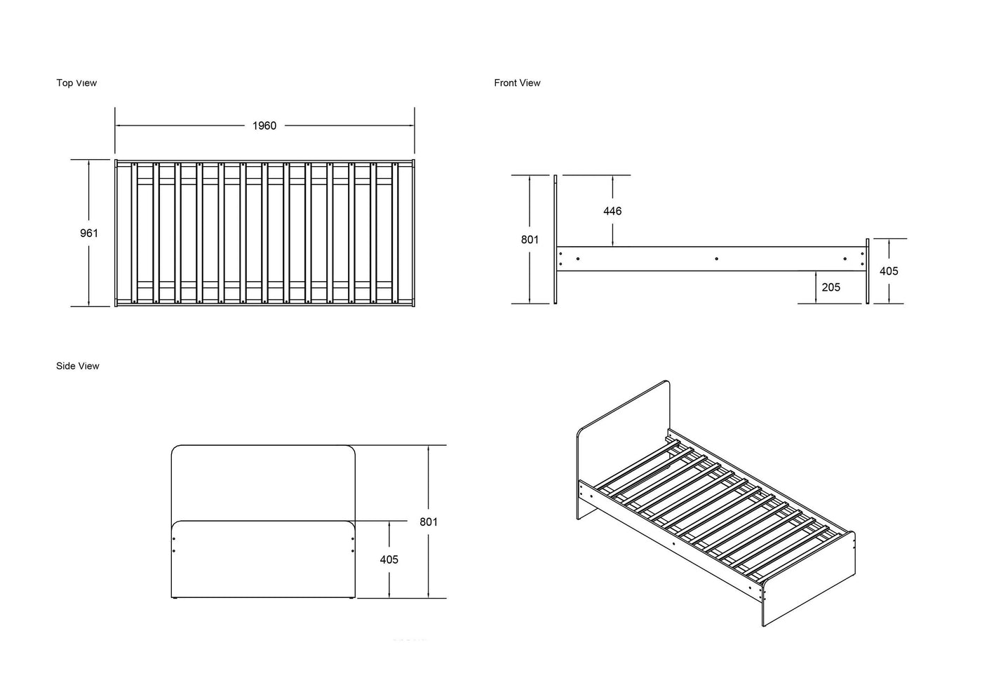 Flair-Wizard-Single-Bed-Frame-Dimensions
