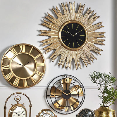 Gold-Metal-and-Black-Face-Starburst-Wall-Clock_1